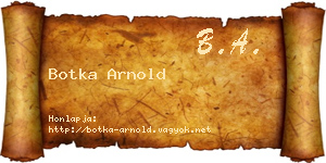 Botka Arnold névjegykártya
