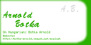 arnold botka business card